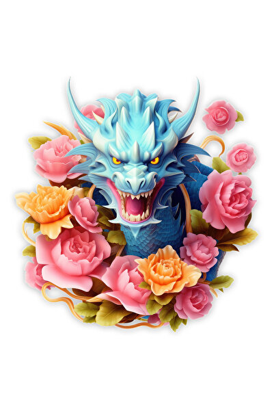 StoryGift Romania Sticker Autocolant 70CM cu un dragon furios, anul dragonulu...