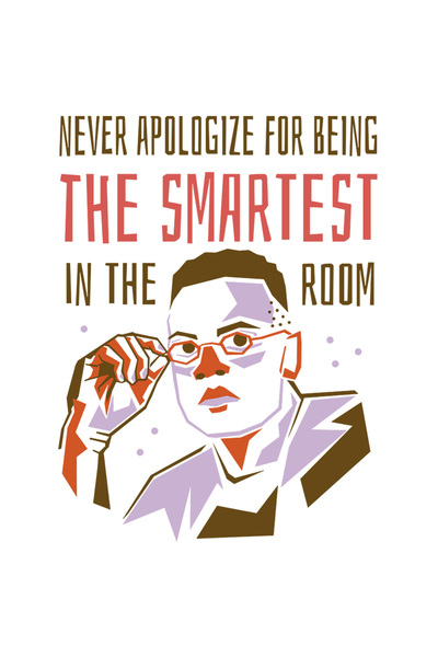 StoryGift Romania Sticker Adeziv 90CM Cu Barbat Cu Ochelarii, Text In Engleza Never Apologise For Being The Smar