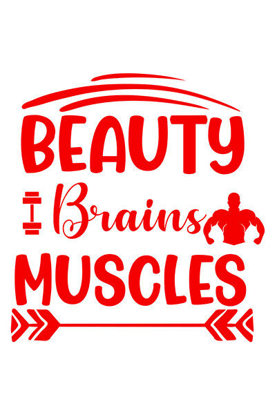 StoryGift Romania Sticker Exterior cu textul "Beauty, brains, muscles" - frum...