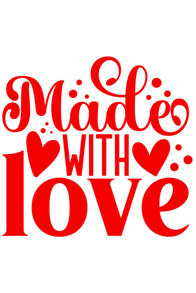 StoryGift Romania Sticker Eticheta 40CM Exterior cu inimioare si textul "Made...