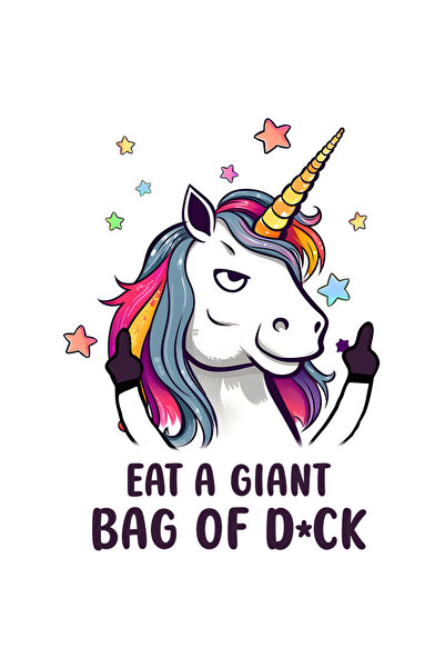 StoryGift Romania Sticker Adeziv 90CM cu un unicorn care arata semne obscene ...