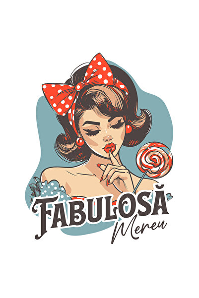 StoryGift Romania Sticker Adeziv 90CM Adeziv Fata cu acadea si funda text fab...