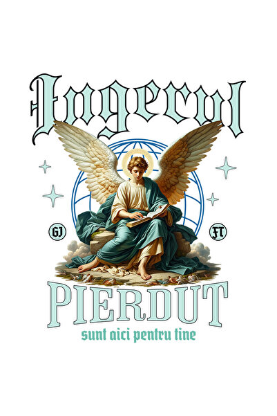 StoryGift Romania Sticker Adeziv 90CM cu Inger Stil Ortodox Religios Text Ing...