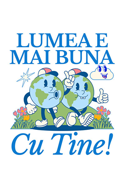 StoryGift Romania Sticker Autocolant 70CM cu Planeta Pamant Prieteni Veselie ...