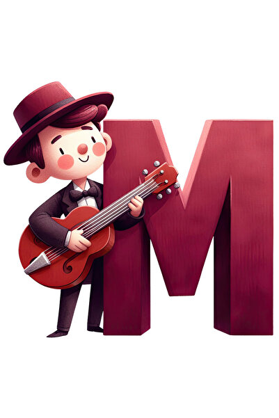 StoryGift Romania Sticker Adeziv 90CM cu un om care canta la chitara, ilustra...