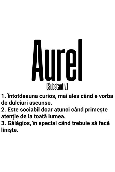 StoryGift Romania Sticker Autocolant 70CM Cu Numele Aurel, Cu Mesaj Amuzant, ...