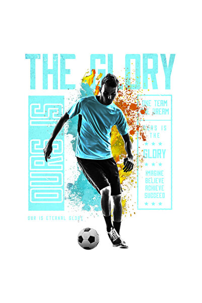 StoryGift Romania Sticker Autocolant 70CM Cu Jucator Fotbal Albastru, Motivat...