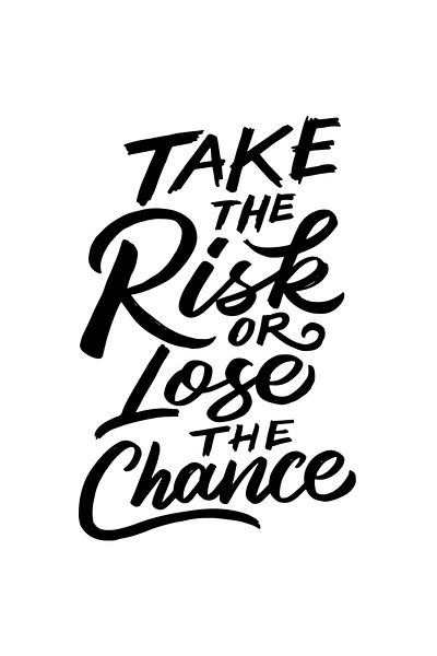 StoryGift Romania Sticker Eticheta 40CM Cu Mesajul Motivational Take The Risk Or Lose The Change, Fara Frica, In
