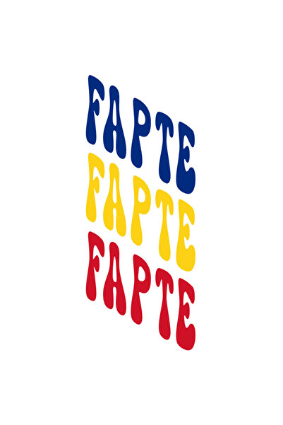 StoryGift Romania Sticker Autocolant 70CM Cuvantul Fapte, in Culorile Steagul...