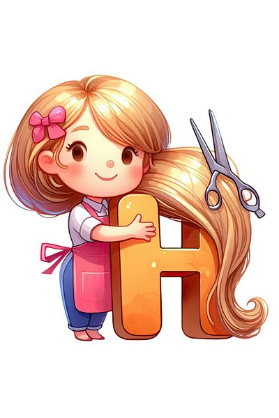 StoryGift Romania Sticker Autocolant 70CM cu o femeie frizerita, ilustratie, foarfeca, taie parul, tine litera "