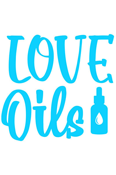 StoryGift Romania Sticker Autocolant 30CM Exterior cu textul in engleza "Love oils" - uleiuri de iubire , Vinyl