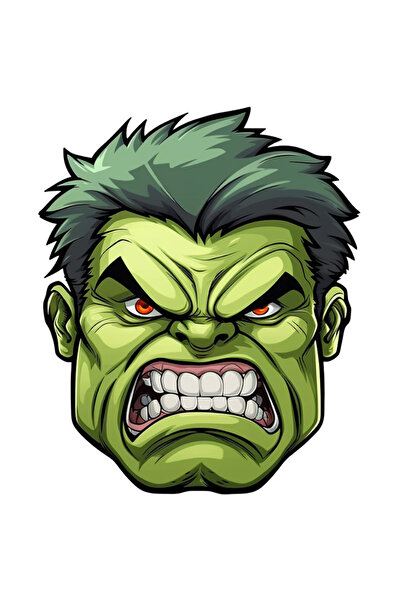 StoryGift Romania Sticker Adeziv 90CM Cu Hulk, Portret, Desen, Avengers, Marvel, Supereroi, cu Margini Albe, PV