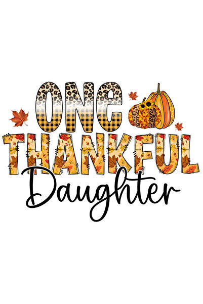 StoryGift Romania Sticker Cu Mesajul "one Thankful Daughter", Toamna, Ilustratie, Fiica Recunoscatoare, Dovl