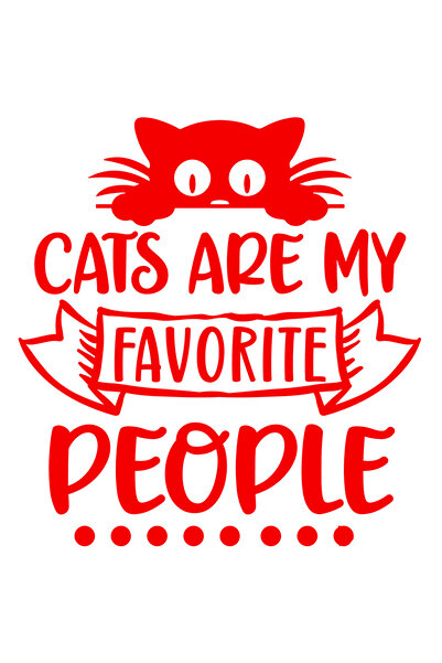 StoryGift Romania Sticker Exterior cu mesajul "Cats are my favorite people" -...