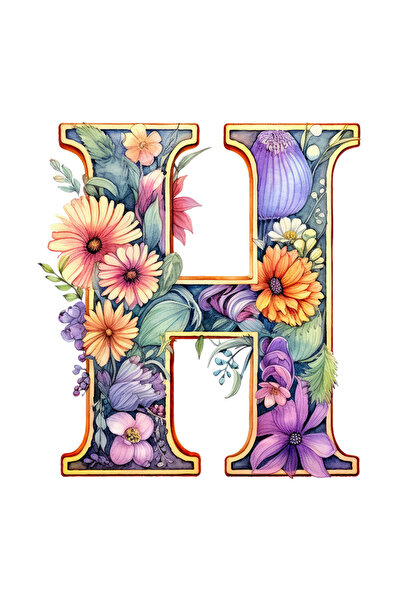 StoryGift Romania Sticker Eticheta 50CM cu litera "H", ilustratie, pentru cop...