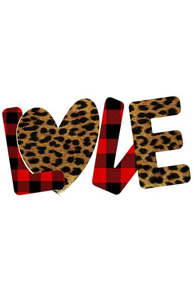 StoryGift Romania Sticker Label 40CM with the message "Love", tiger fur, red, Valentine's Day, illustration, love