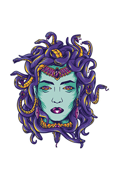 StoryGift Romania Sticker Eticheta 40CM Personalizata Medusa, Serpi, cu Margi...