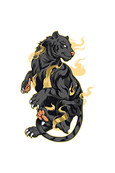 StoryGift Romania Sticker Adeziv 90CM Cu Tigru, Flacari, Asiatic, cu Margini ...