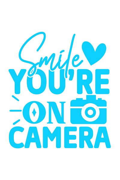 StoryGift Romania Sticker Exterior cu mesajul in engleza "Smile, you're on camera" - zambeste la camera apar