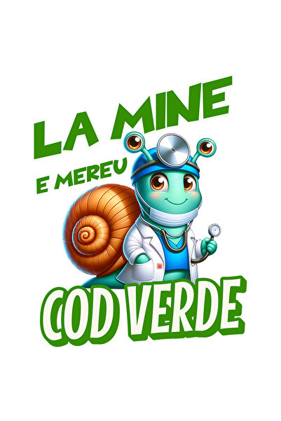 StoryGift Romania Sticker Adeziv 90CM Adeziv Melc Imbracaminte Doctor vesel Text La mine E Mereu Cod Verde Copii