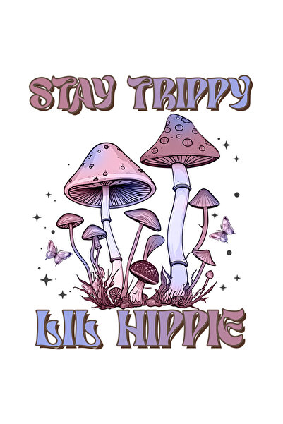 StoryGift Romania Sticker Adeziv 90CM cu mesajul "Stay trippy, lil hippie", s...
