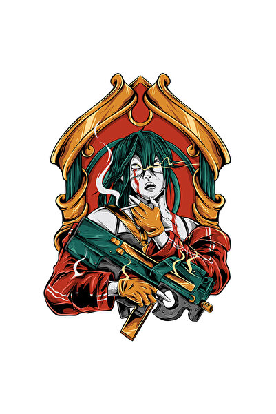 StoryGift Romania Sticker Autocolant 70CM Cu Portret, Tigara, Arma, Cicatrice...