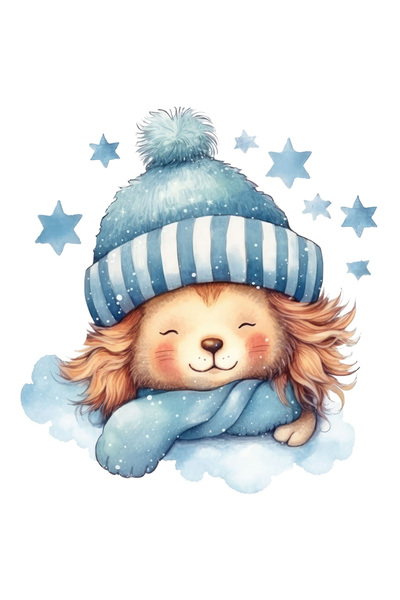 StoryGift Romania Sticker Eticheta 50CM cu un leut care doarme, ilustratie, c...