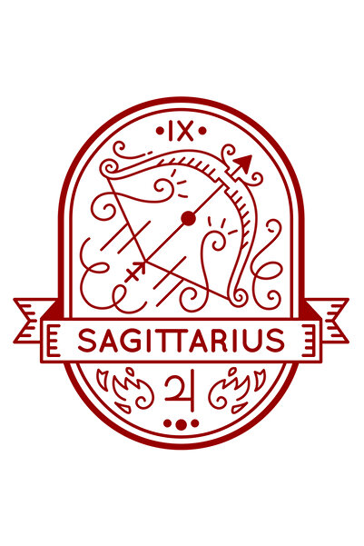 StoryGift Romania Sticker Cu Semn Zodie Sagetator, Arc, Mituri, Zodiac, Rosu ...