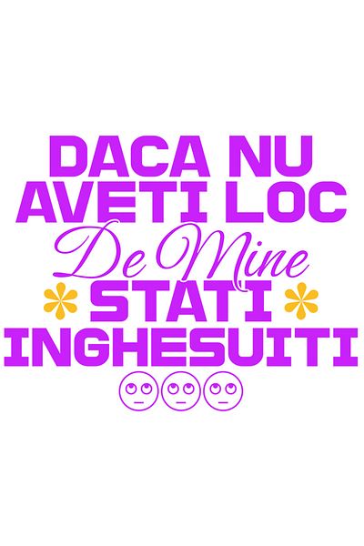 StoryGift Romania Sticker Eticheta 40CM cu Mesaj In Limba Romana Flori Colorate Smiley Face Text Daca Nu Ai Loc