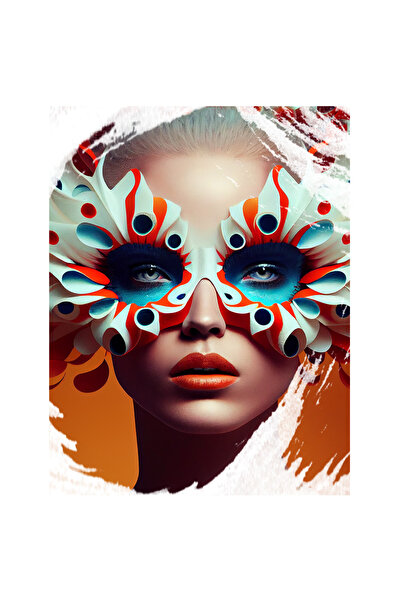 StoryGift Romania Sticker Eticheta 50CM Cu Portret fata Blonda Ochelari De Soare bizari, Fotografie Stearsa, Fas