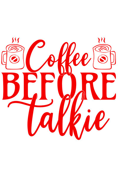 StoryGift Romania Sticker Exterior pentru iubitorii de cafea cu textul in engleza "Coffee before talkie" ina
