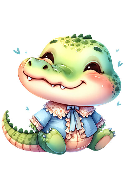 StoryGift Romania Sticker Eticheta 50CM cu un pui de crocodil, ilustratie, in...