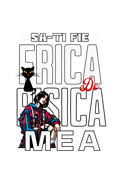 StoryGift Romania Sticker Eticheta 50CM Adeziv fata cu pisica sa-ti fie frica...