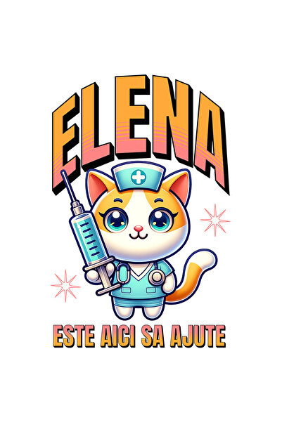 StoryGift Romania Sticker Eticheta 40CM cu Pisica Galbena Motan In Costum Med...