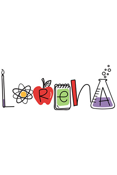 StoryGift Romania Sticker Adeziv 90CM Cu Numele Lorena, Scoala, Chimie, Mater...