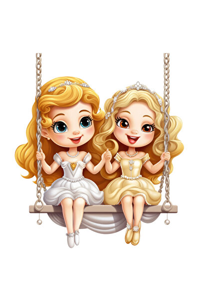 StoryGift Romania Sticker Adeziv 90CM cu 2 printese dragalase care se dau in ...