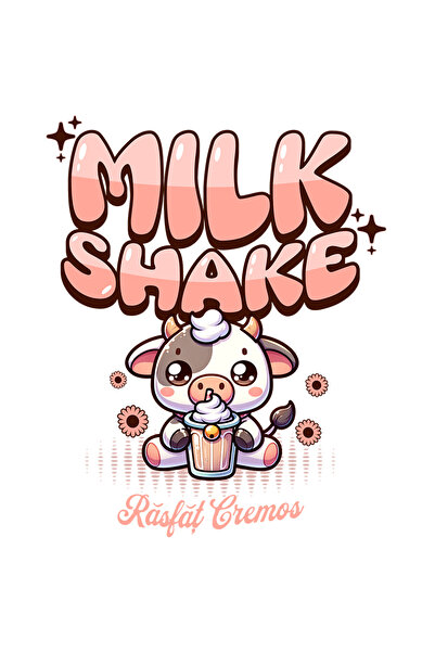 StoryGift Romania Sticker Autocolant 70CM Adeziv MILKSHAKE, rasfat cremos vac...