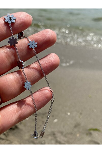 kurukafagift Steel Anklet Adjustable Flower Daisy Model