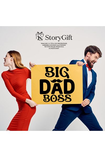 StoryGift Romania Sticker Adeziv 90CM Exterior pentru un tata care este mare patron/sef , Vinyl Negru, 90 cm