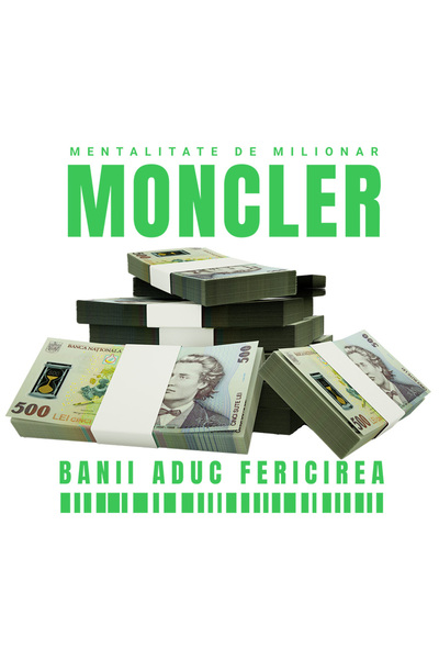 StoryGift Romania Sticker Eticheta 50CM _Moncler_ - Banii Aduc Fericirea cu M...