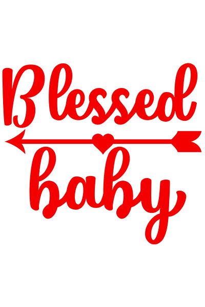 StoryGift Romania Sticker Eticheta 50CM Exterior cu inimioara si textul in engleza "Blessed baby" - bebelus bine