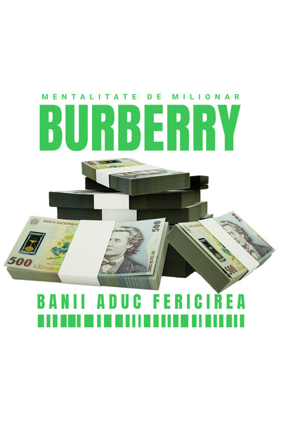 StoryGift Romania Sticker Adeziv 90CM _Burberry_ - Banii Aduc Fericirea cu Ma...