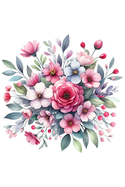 StoryGift Romania Sticker Autocolant 70CM cu diverse floricele, ilustratie, r...