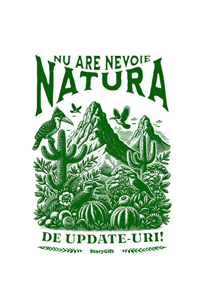 StoryGift Romania Sticker Autocolant 70CM Adeziv natura nu are nevoie de update-uri padure jungla cu Margini Alb