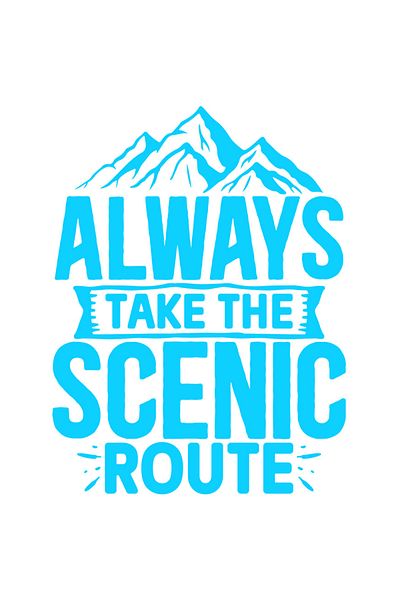 StoryGift Romania Exterior sticker with mountains and a message in English urging you to always take the scenic/picturesque route