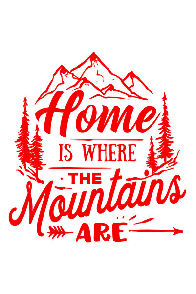 StoryGift Romania Sticker Autocolant 70CM Exterior cu munti si brazi cu mesajul in engleza "Home is where the mo