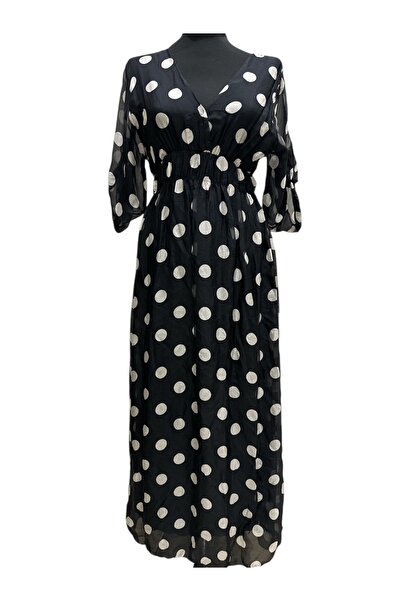 PHUTİ COLLECTION فستان الشيفون المنقط