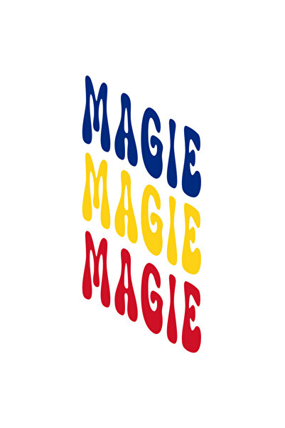 StoryGift Romania Sticker Eticheta 40CM Cuvantul Magie, in Culorile Steagului...