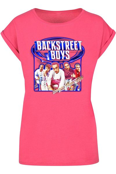 Merchcode Damen Ladies Backstreet Boys - Larger Than Life Recolor Extended Shoulder Tee