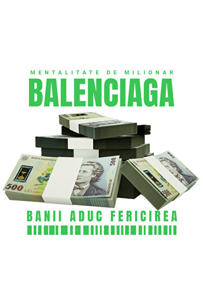 StoryGift Romania Sticker Autocolant 70CM _Balenciaga_ - Banii Aduc Fericirea...